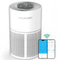 Smart Wi-Fi Air Purifier, AIRJOWSET AP304 H13 True HEPA Filter, Air Purifiers for Home Large Room up to 1290 Ft²(White)