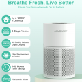 Smart Wi-Fi Air Purifier, AIRJOWSET AP304 H13 True HEPA Filter, Air Purifiers for Home Large Room up to 1290 Ft²(White)